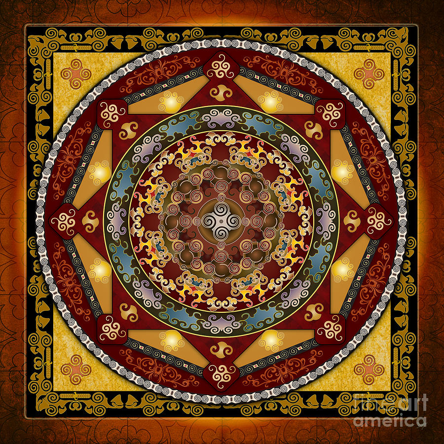 Digital Digital Art - Mandala Oriental Bliss by Peter Awax