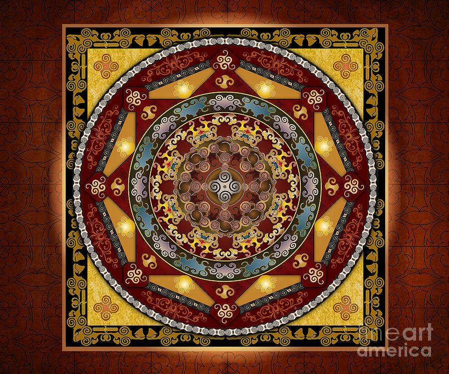 Digital Digital Art - Mandala Oriental Bliss sp by Peter Awax
