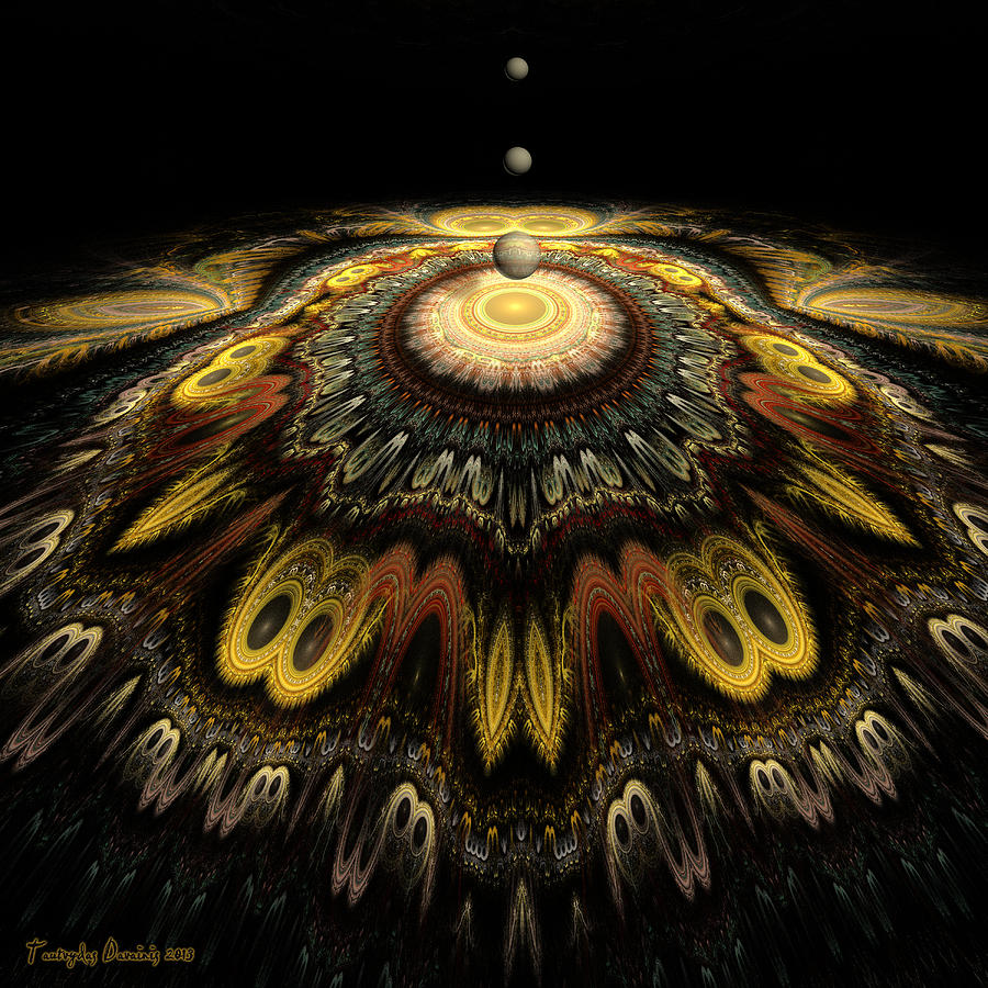 Mandala the nun did not have time to finish. 2013 80/80 cm.  Digital Art by Tautvydas Davainis
