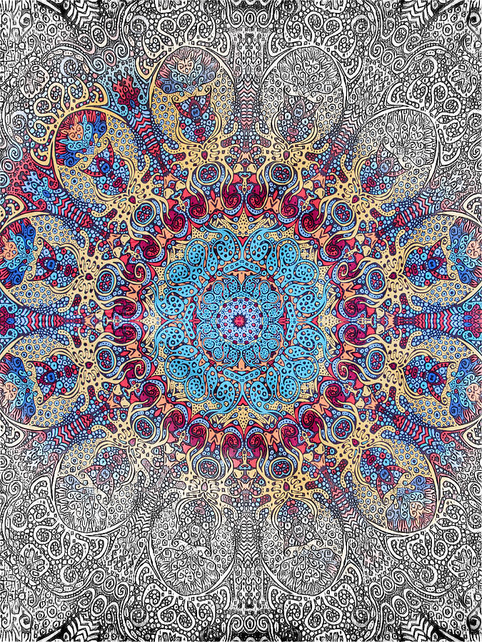 Abstract Mixed Media - Mandalan Tapestry by John Haldane