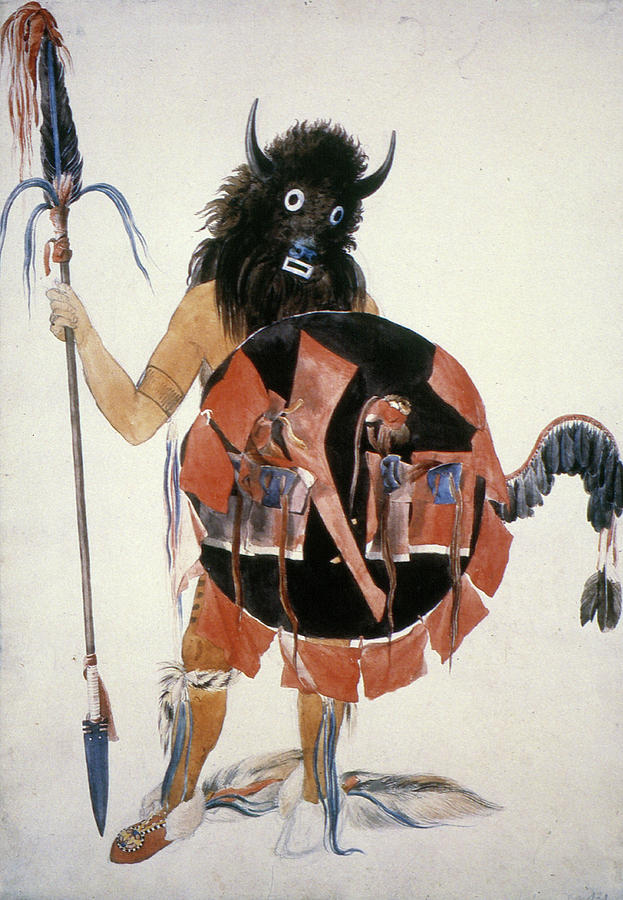Mandan Buffalo Society Painting by Granger