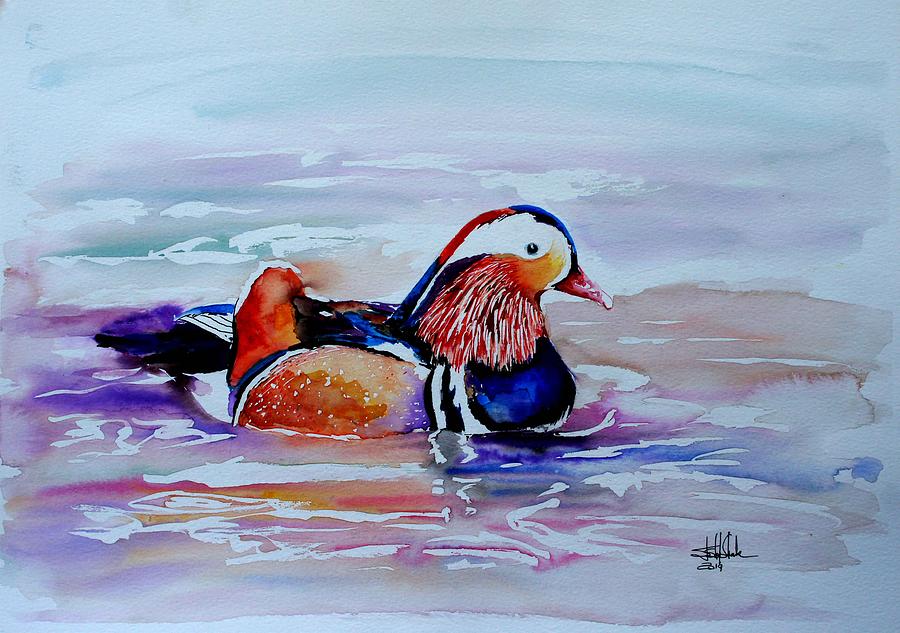 Mandarin Duck Painting by Isabel Salvador