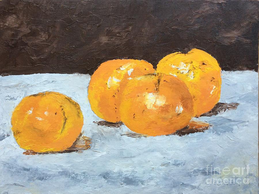 Still Life Painting - Mandarin oranges by N Roman
