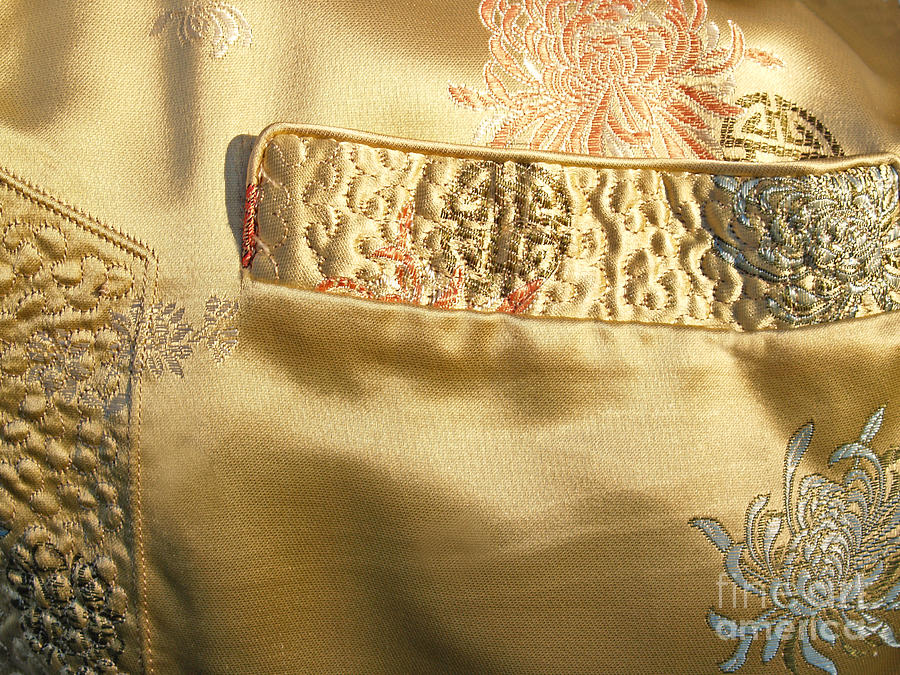 Mandarin Silk Jacket - Pocket Detail Photograph by Anna Lisa Yoder