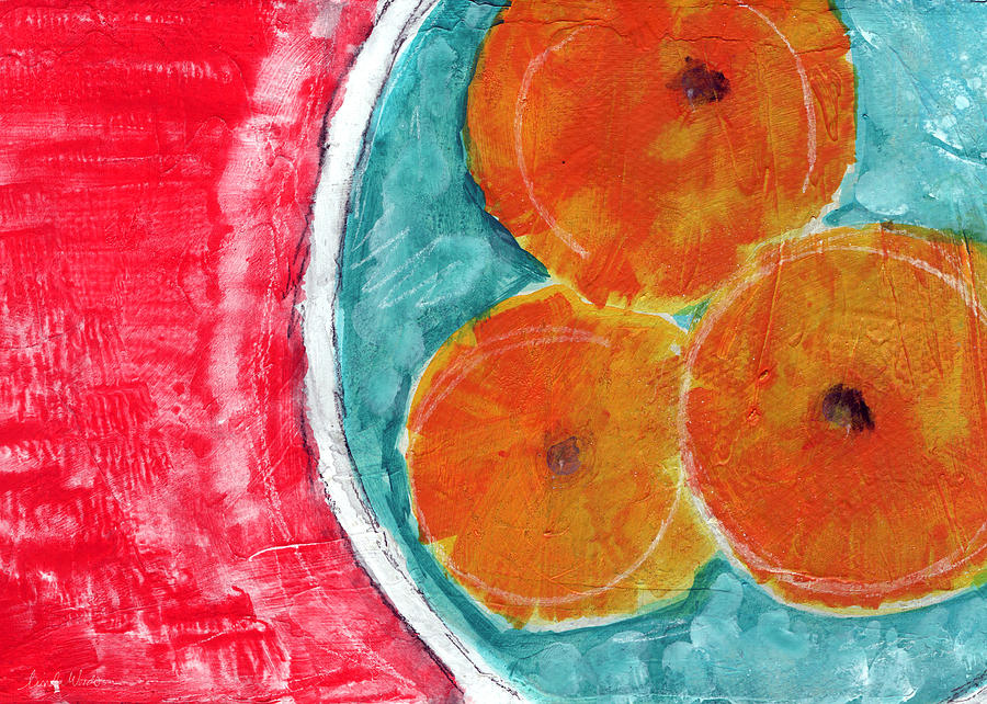 Mandarins Painting by Linda Woods Mandarins Painting by Linda Woods