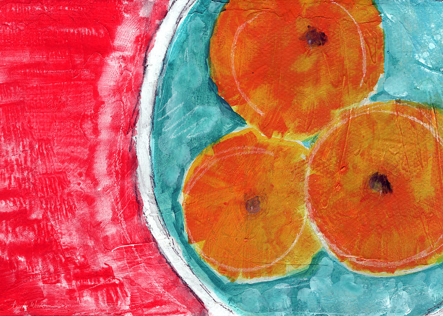 Mandarins Painting by Linda Woods