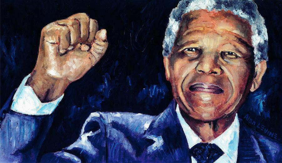 Nelson Mandela Painting - Mandela - Amandla by Alan Levine