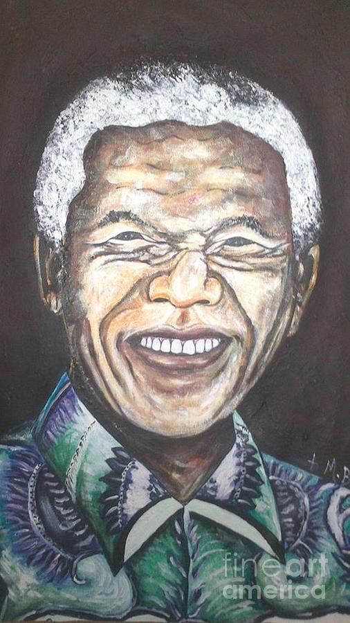 Mandela Man Of Many Faces Painting By Mbhekiseni Banda