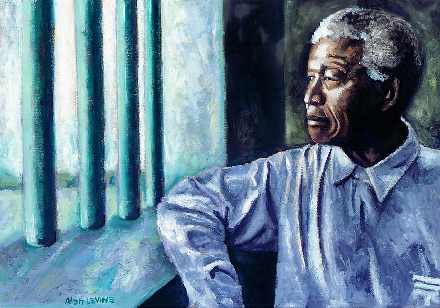 Nelson Mandela Painting - Mandela - Robben Island by Alan Levine