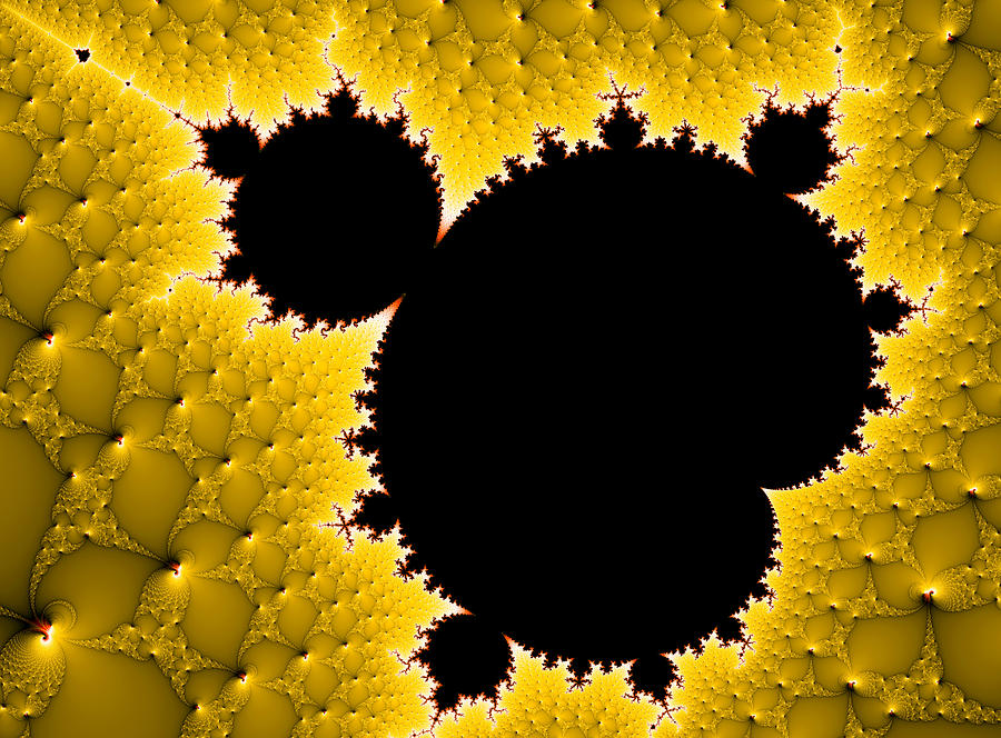 Mandelbrot set black and yellow fractal art Digital Art by Matthias Hauser