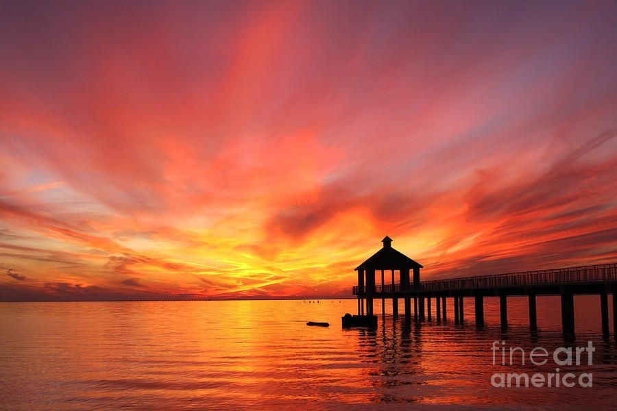 Mandeville Sunset in Louisiana Photograph by Luana K Perez