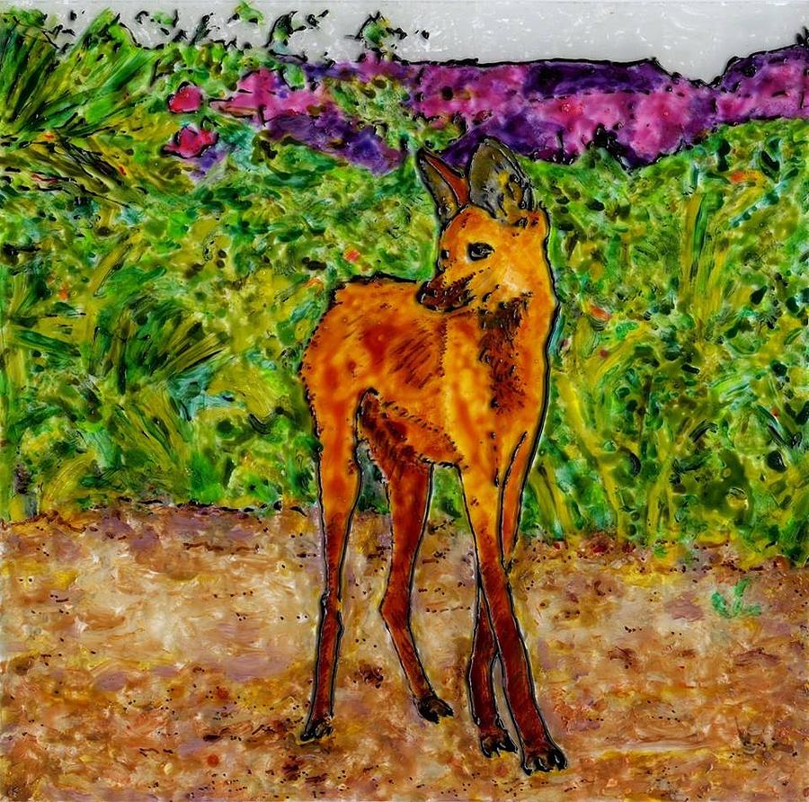 Maned Wolf Painting by Phil Strang