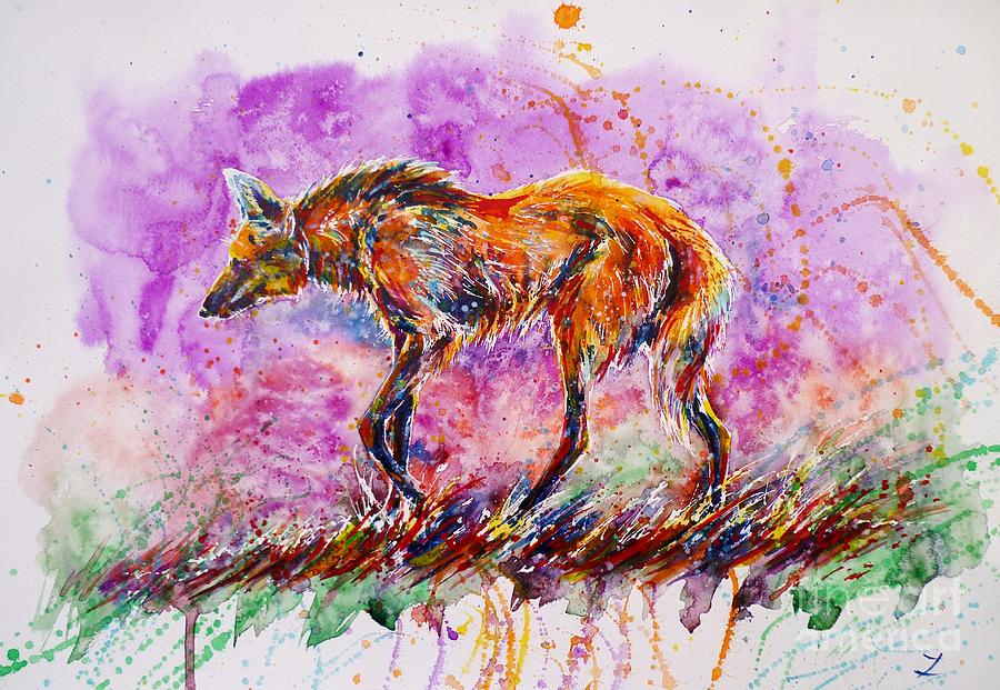 Maned Wolf Painting by Zaira Dzhaubaeva