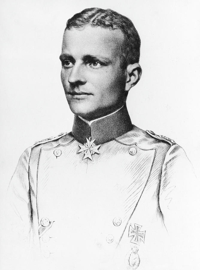 Portrait Drawing - Manfred Von Richthofen (1892-1918) by Mary Evans Picture Library