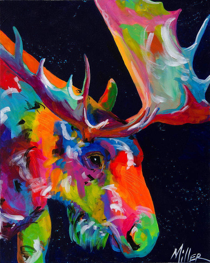 Moose Painting - Mangy Moose by Tracy Miller Moose Painting - Mangy Moose by Tracy Miller