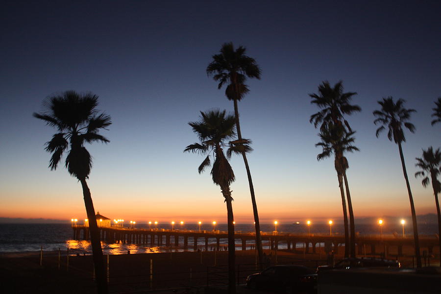 Manhattan Beach Pier at Sunset Photograph by Daniel Schubarth