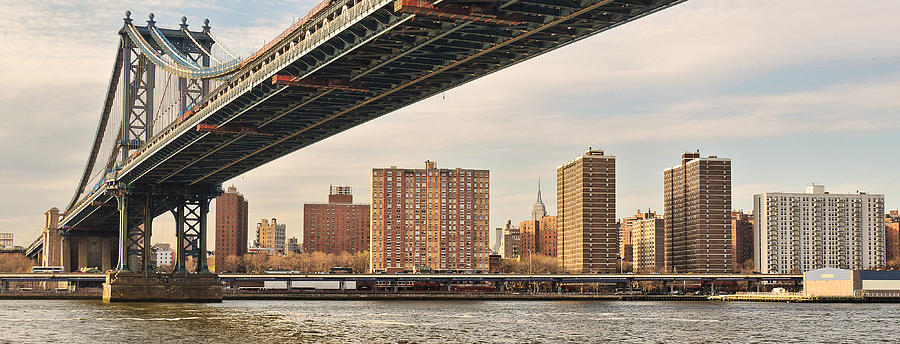 Manhattan Bridge and Empire State Building Photograph by Mitchell R Grosky
