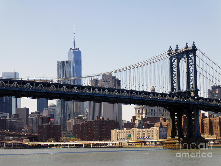 Manhattan Bridge and One WTC Photograph by Steven Spak