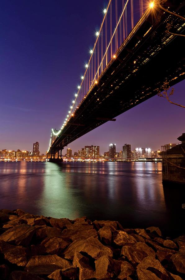 Manhattan Bridge At Night Photograph by Www.ferpectshotz.com