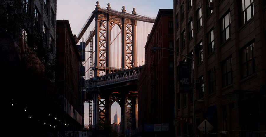 Manhattan Bridge at sunrise Photograph by John McGraw