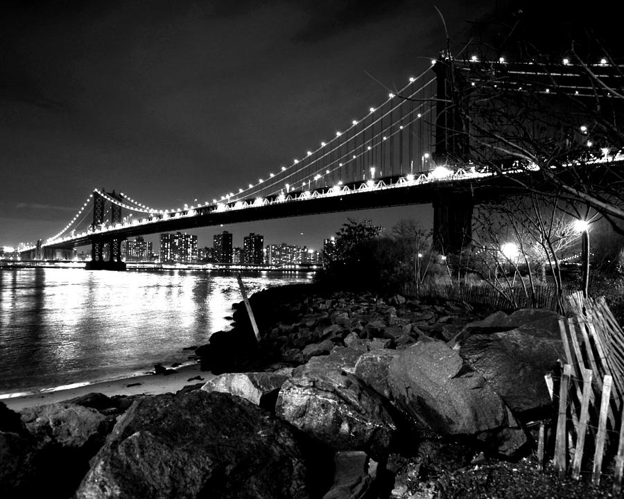 Manhattan bridge black and white Photograph by Toby McGuire