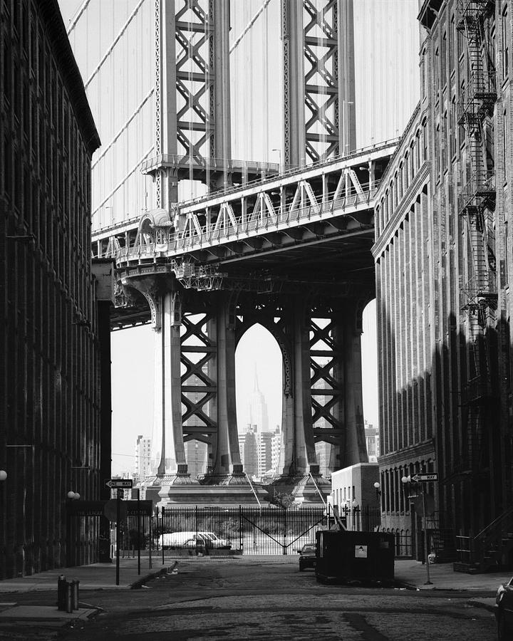 Empire State Building Photograph - Manhattan Bridge by Dave Beckerman