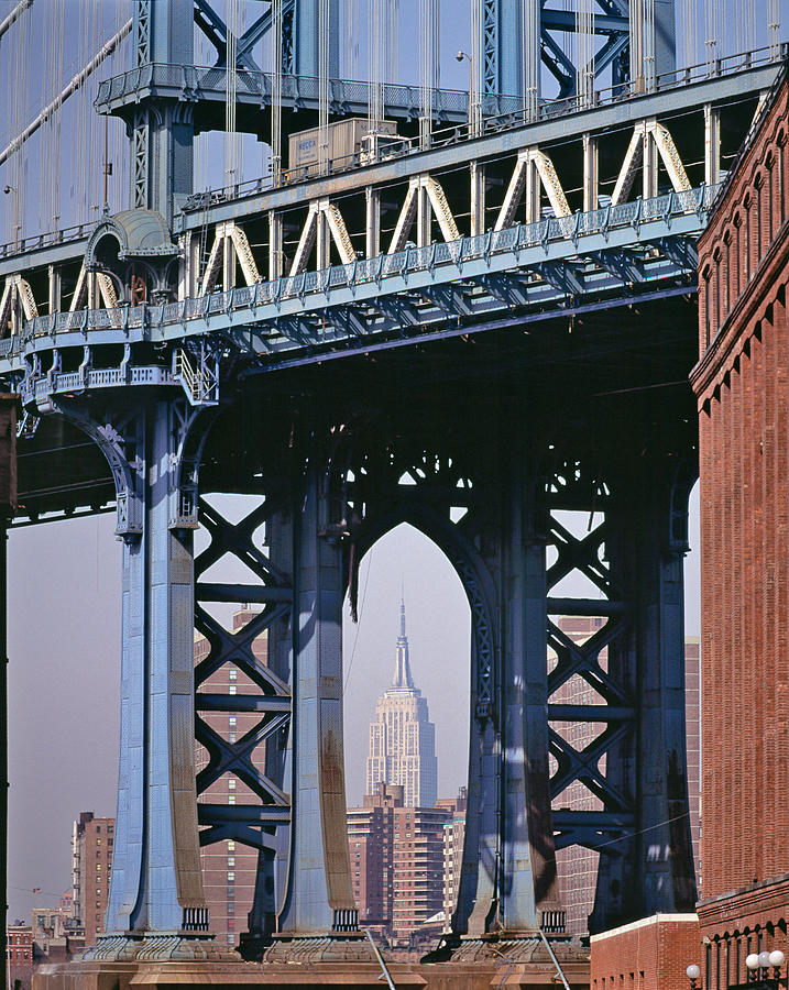 Empire State Building Photograph - Manhattan Bridge Frames the Empire State Building by Daniel Furon