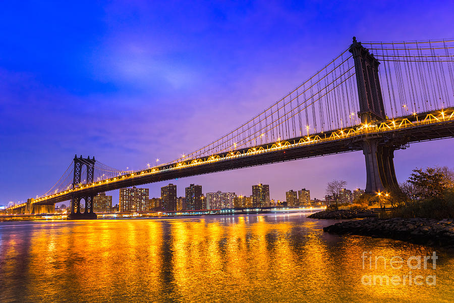 Manhattan bridge - New York City Photograph by Luciano Mortula