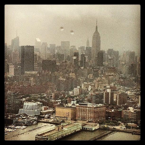 New York City Photograph - Manhattan From A (rainy) Helicopter by Miranda Johnson