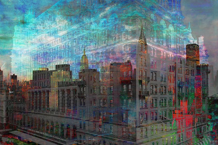 New York City Digital Art - Manhattan Ghostly Cityscape by Mary Clanahan