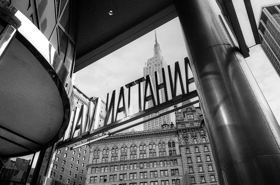 Nyc Photograph - Manhattan Mall Sign by Dave Beckerman Nyc Photograph - Manhattan Mall Sign by Dave Beckerman
