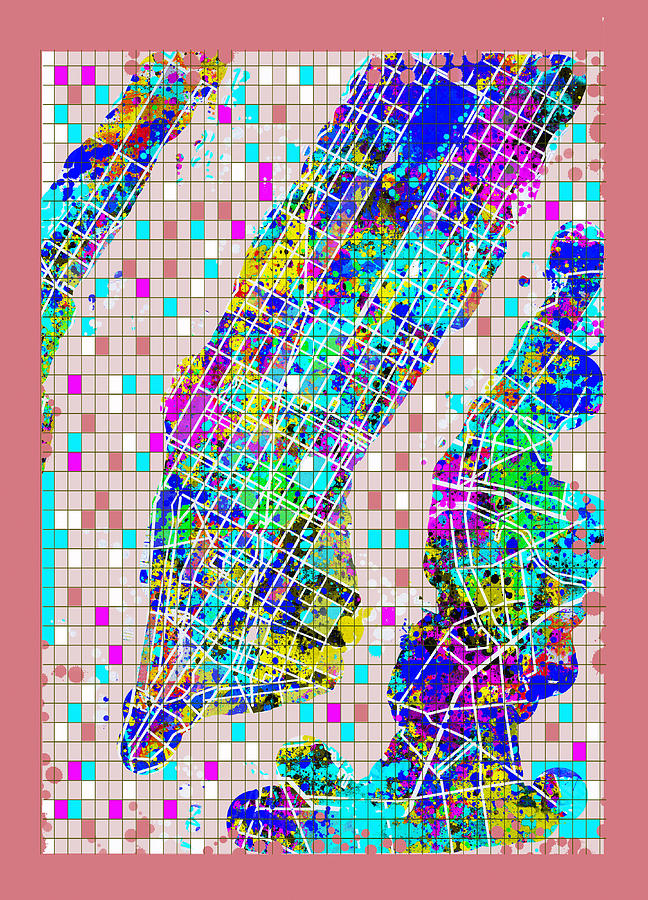 Manhattan Map Abstract 2 Painting by Bekim M