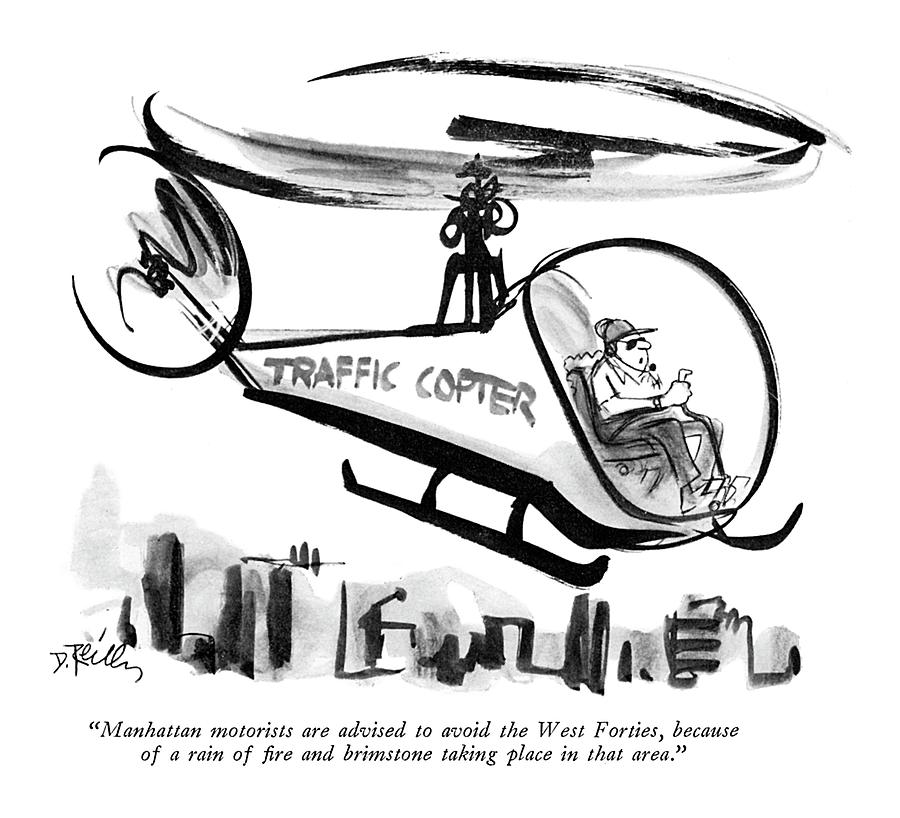 Manhattan Motorists Are Advised To Avoid The West Drawing by Donald Reilly