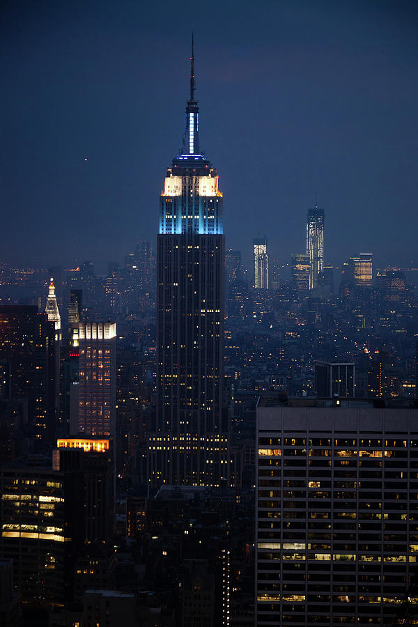 Manhattan New York At Night Photograph by Slobo