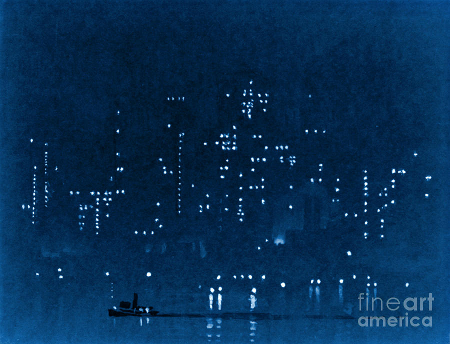 Manhattan Night Lights 1921 Photograph by Padre Art