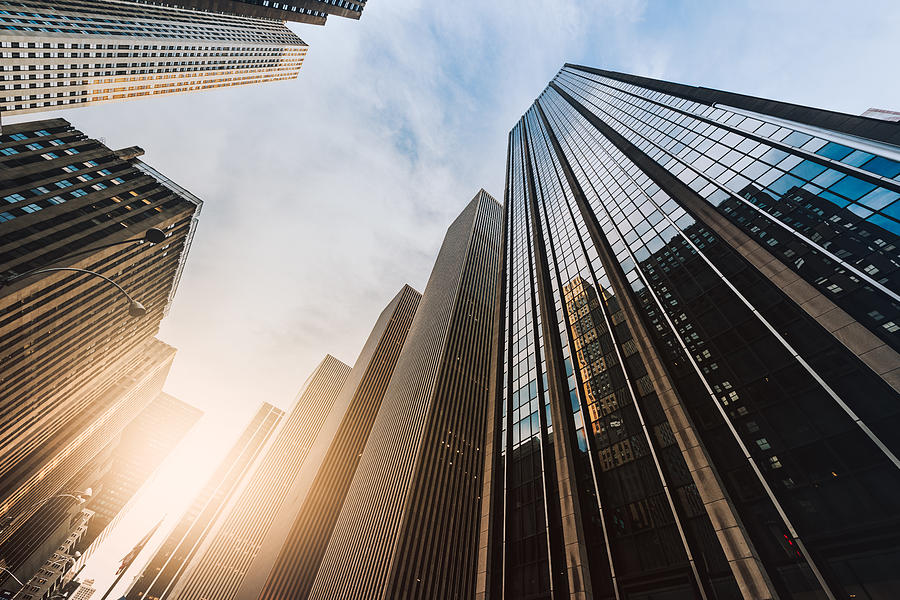 Manhattan office building from below Photograph by PPAMPicture