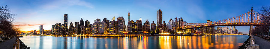 Manhattan panorama and Queensboro bridge Photograph by Mihai Andritoiu