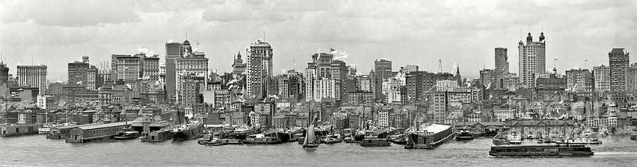 New York City Photograph - Manhattan Panorama Circa 1908 by Jon Neidert