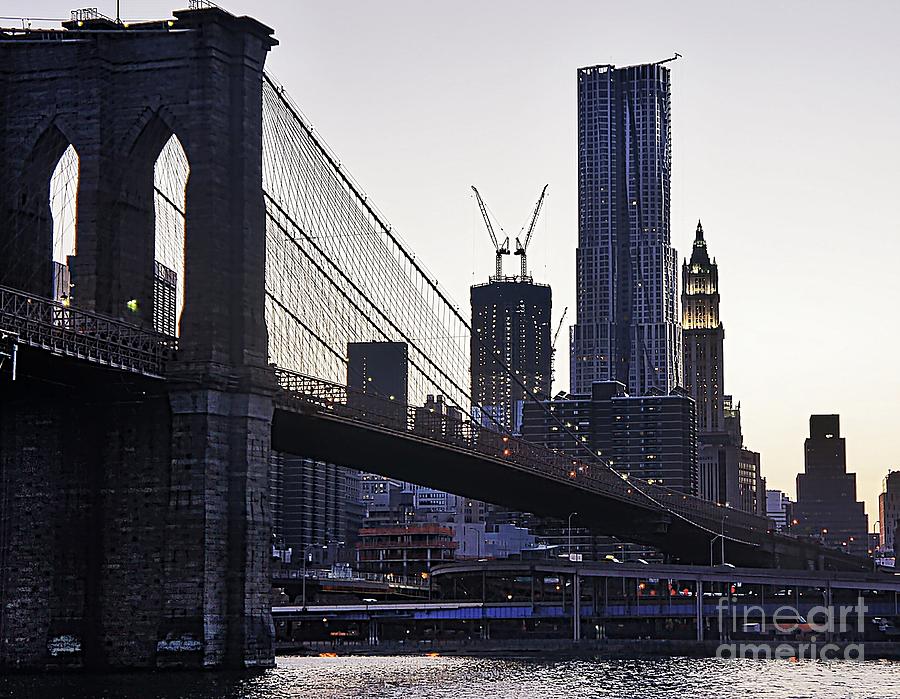 Manhattan Side of the Brooklyn Bridge Photograph by Lilliana Mendez