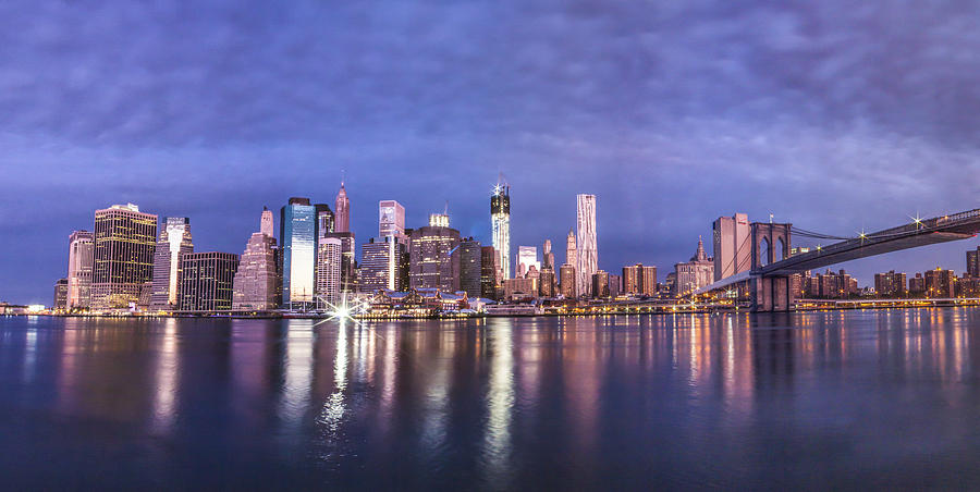 Manhattan Skyline and Brooklyn Bridge Photograph by John McGraw