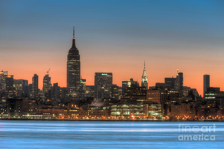 Manhattan Skyline and Pre-Sunrise Sky I Photograph by Clarence Holmes