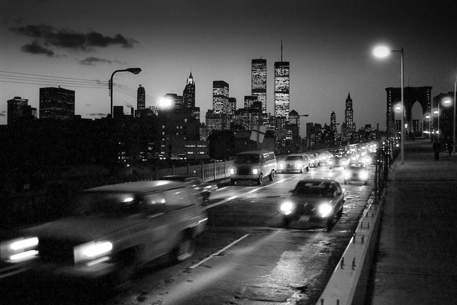 Manhattan skyline dusk 1980s Photograph by Gary Eason