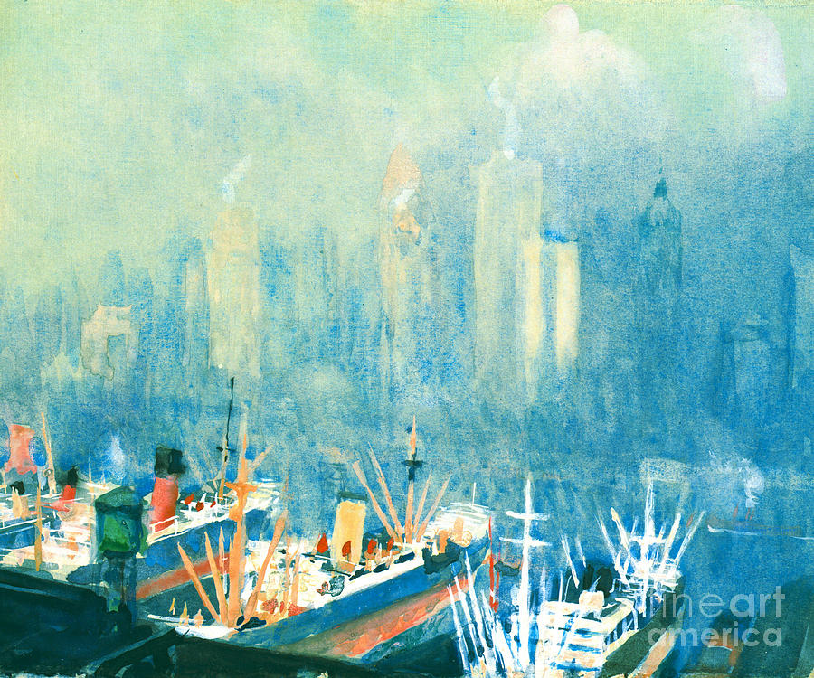 Manhattan Skyline from Brooklyn Harbor 1921 Photograph by Padre Art