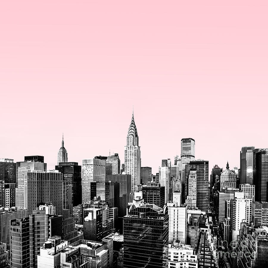 Manhattan Skyline with Pink Gradient Photograph by Diane Diederich