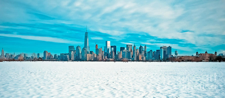 Manhattan Snowy skyline Photograph by PatriZio M Busnel