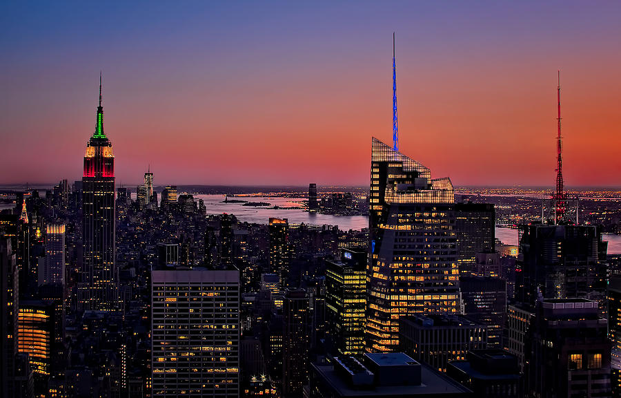 New York City Photograph - Manhattan Sunset by Susan Candelario