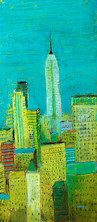 Manhattan with empire Painting by Habib Ayat