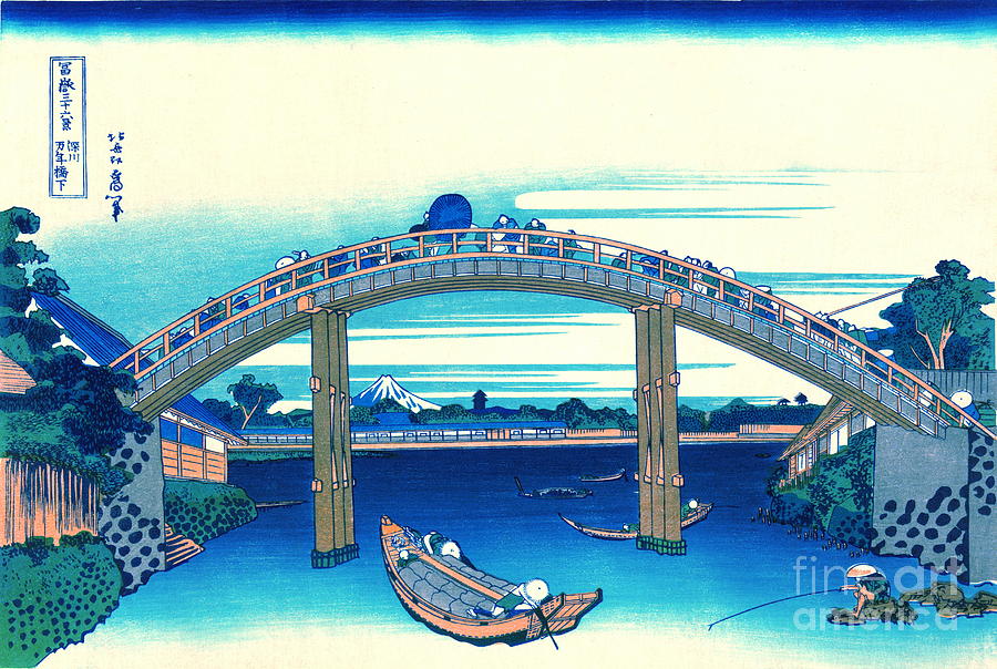 Mannen Bridge Fukagawa 1826 Photograph by Padre Art