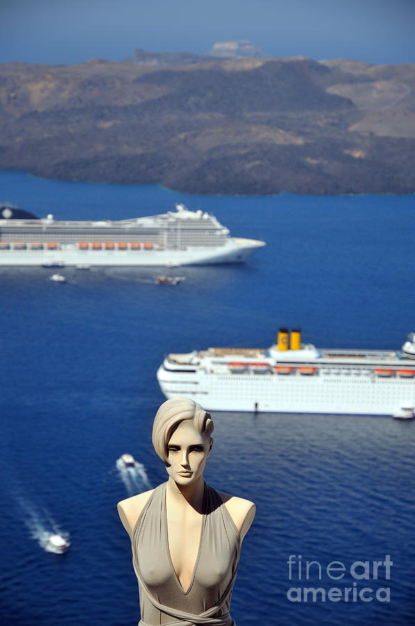 Greek Photograph - Mannequin doll in Santorini islandf by George Atsametakis