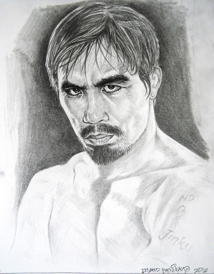 Sport Boxing Drawing - Manny Pacquiao by Roland Benipayo